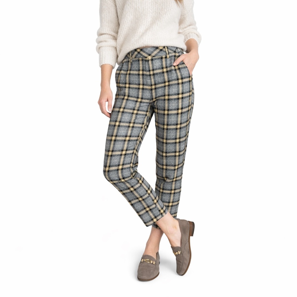 H&M Plaid Tailored Cropped Trouser Pants